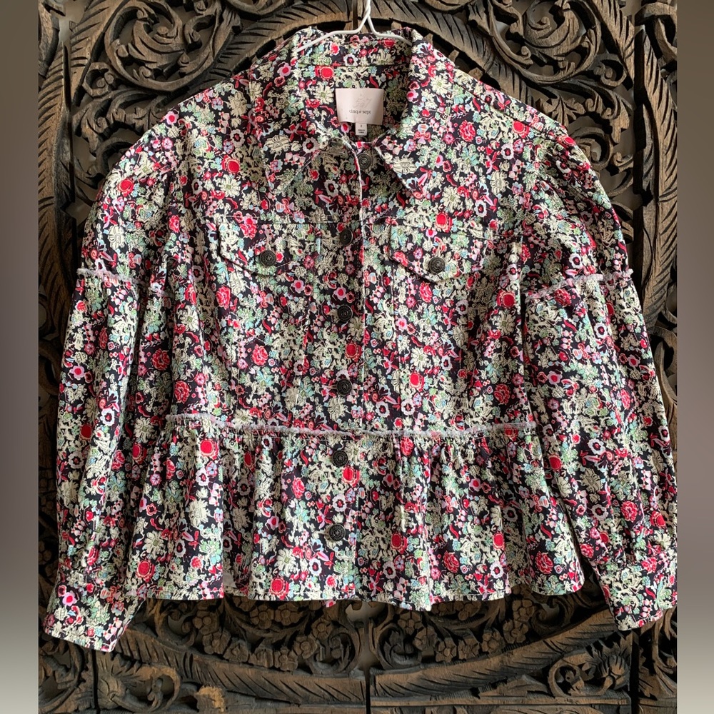NWT Cinq a Sept Lizzie Peplum Multicolor Floral Party Print Jacket Size 2